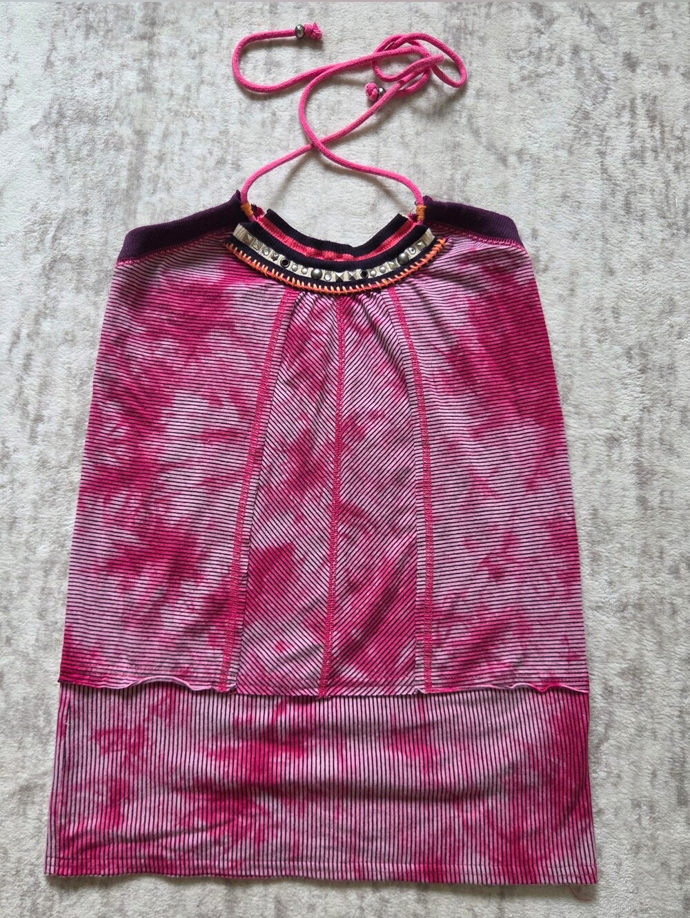 Free People Vintage Tubetop Y2k Xsmall Perfect Conditon Rare TOP TIE DYE